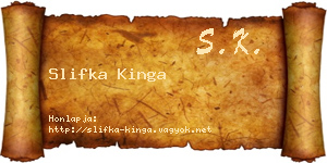 Slifka Kinga névjegykártya